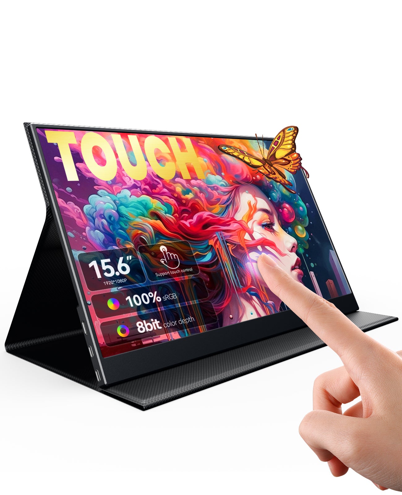 ZSCMALL prtable monitor 14”/15.6”/18.5” 1080P 120Hz Touch Monitor FHD 10-Point Touchscreen IPS Ultra light & Ultra thin slimbody Eye Care Flicker Free Low Blue Light HDMI