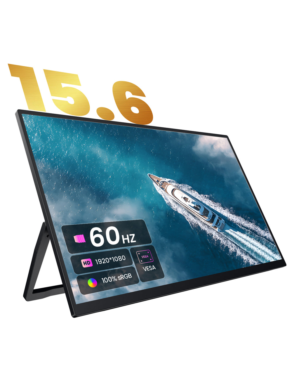 ZSCMALL 14''/15.6''/21.5''/23.8'' Portable Monitor FHD 1080P/2K/UHD 4K Upgrade - Ultra-Slim Portable Laptop Monitor with Kickstand - IPS Display for PC, MAC, Phone, Xbox, PS5 - USB C & HDMI