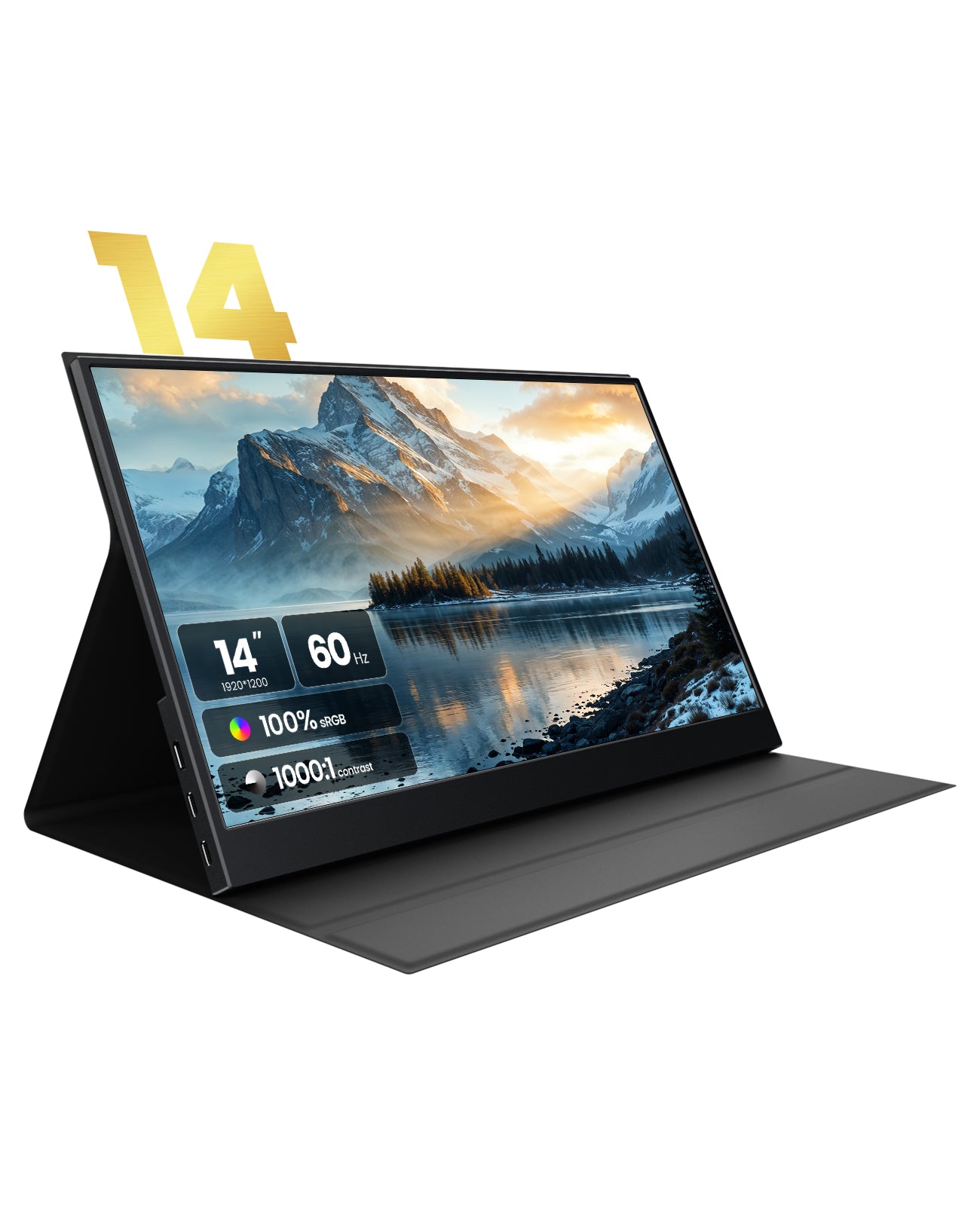 ZSCMALL 14''/15.6''/21.5''/23.8'' Portable Monitor FHD 1080P/2K/UHD 4K Upgrade - Ultra-Slim Portable Laptop Monitor with Kickstand - IPS Display for PC, MAC, Phone, Xbox, PS5 - USB C & HDMI