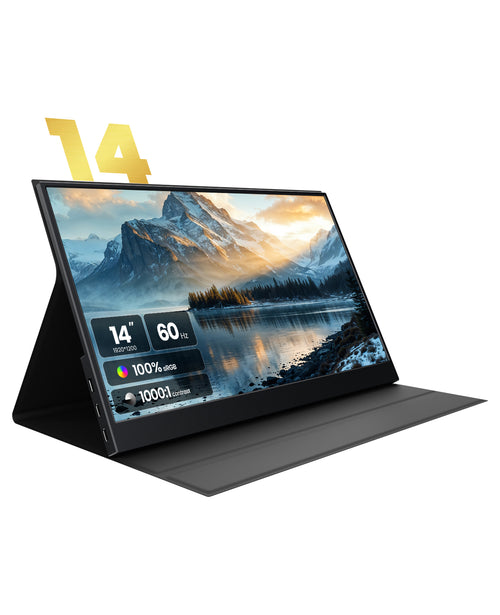 ZSCMALL 14''/15.6''/21.5''/23.8'' Portable Monitor FHD 1080P/2K/UHD 4K Upgrade - Ultra-Slim Portable Laptop Monitor with Kickstand - IPS Display for PC, MAC, Phone, Xbox, PS5 - USB C & HDMI