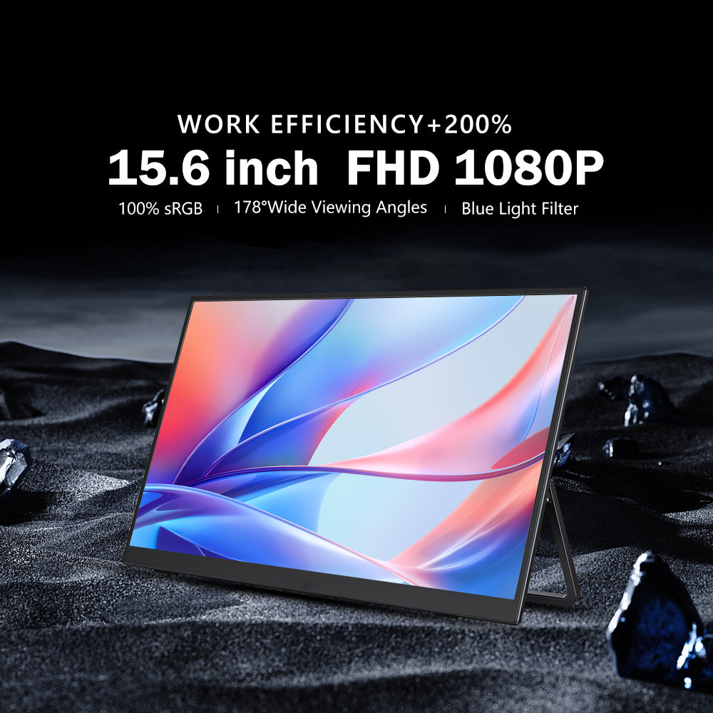 ZSCMALL 14''/15.6''/21.5''/23.8'' Portable Monitor FHD 1080P/2K/UHD 4K Upgrade - Ultra-Slim Portable Laptop Monitor with Kickstand - IPS Display for PC, MAC, Phone, Xbox, PS5 - USB C & HDMI