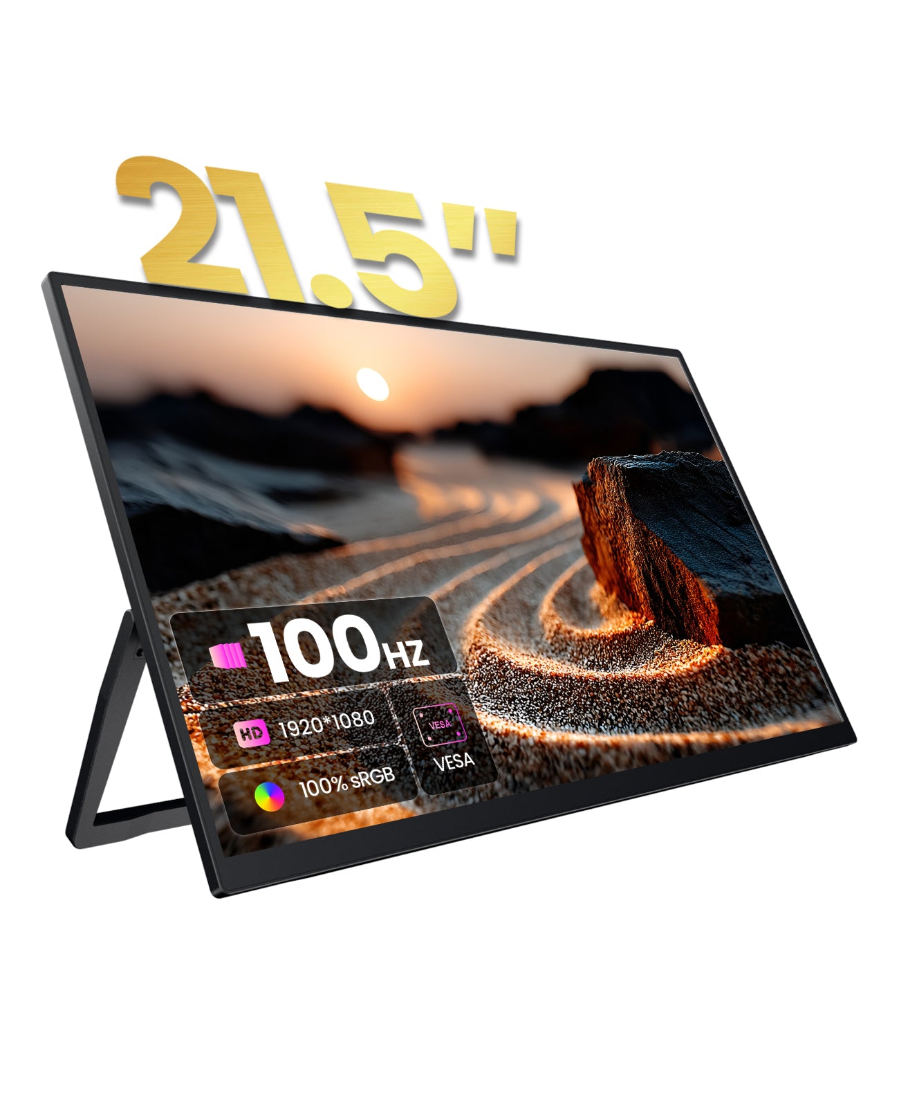 ZSCMALL 14''/15.6''/21.5''/23.8'' Portable Monitor FHD 1080P/2K/UHD 4K Upgrade - Ultra-Slim Portable Laptop Monitor with Kickstand - IPS Display for PC, MAC, Phone, Xbox, PS5 - USB C & HDMI