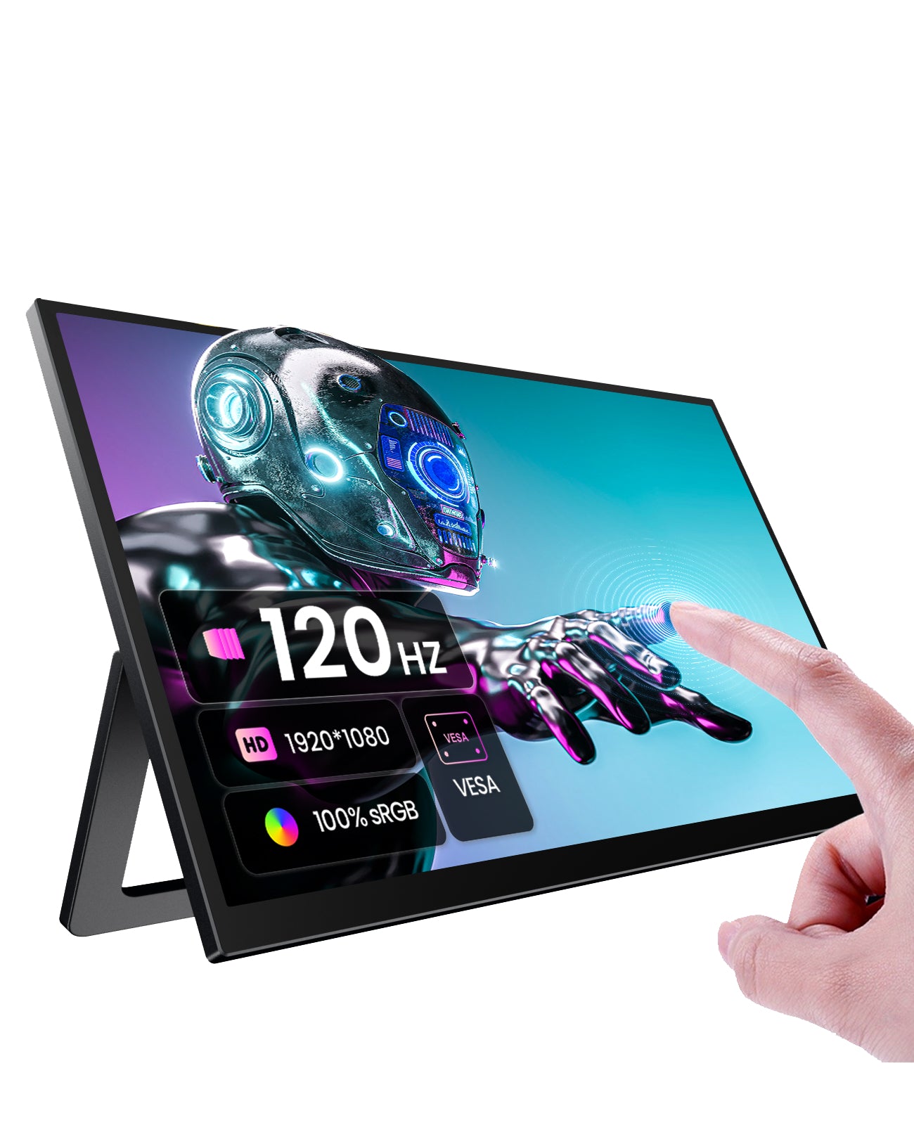 ZSCMALL 14''/15.6''/21.5''/23.8'' Portable Monitor FHD 1080P/2K/UHD 4K Upgrade - Ultra-Slim Portable Laptop Monitor with Kickstand - IPS Display for PC, MAC, Phone, Xbox, PS5 - USB C & HDMI