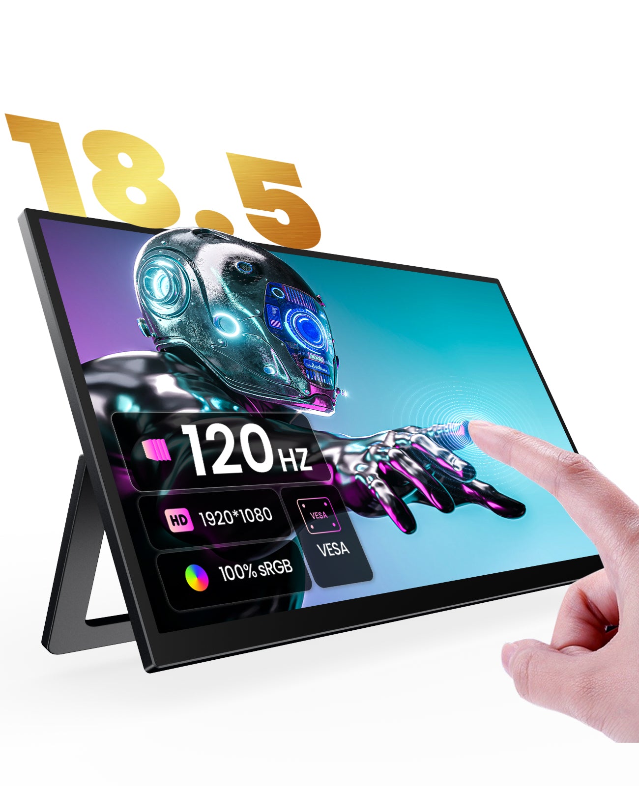 ZSCMALL prtable monitor 14”/15.6”/18.5” 1080P 120Hz Touch Monitor FHD 10-Point Touchscreen IPS Ultra light & Ultra thin slimbody Eye Care Flicker Free Low Blue Light HDMI