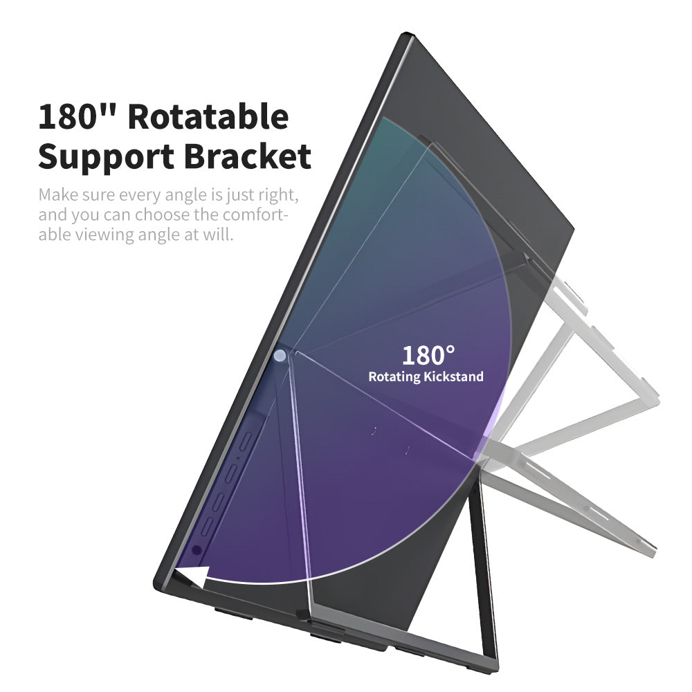 ZSCMALL 14''/15.6''/21.5''/23.8'' Portable Monitor FHD 1080P/2K/UHD 4K Upgrade - Ultra-Slim Portable Laptop Monitor with Kickstand - IPS Display for PC, MAC, Phone, Xbox, PS5 - USB C & HDMI