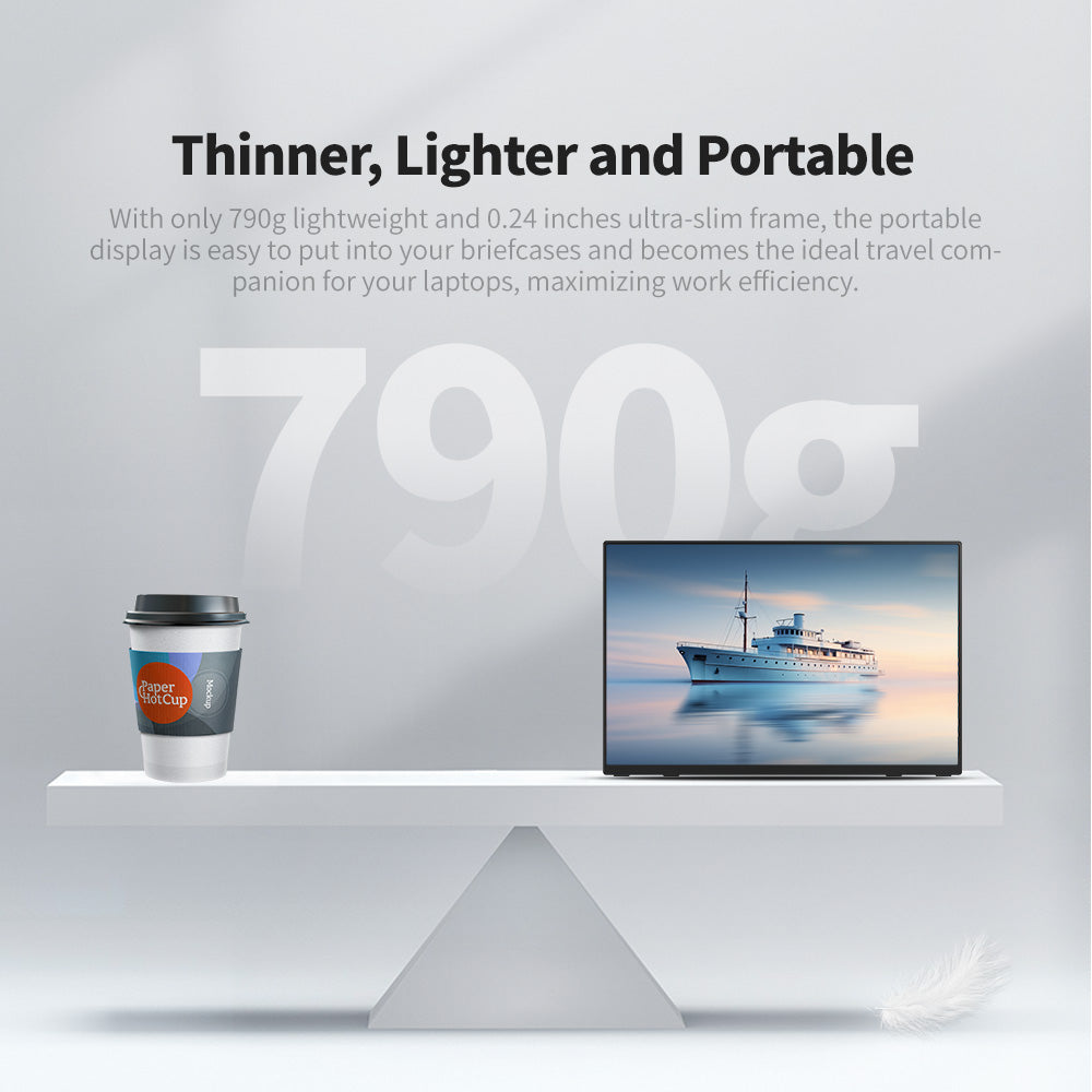 ZSCMALL 14''/15.6''/21.5''/23.8'' Portable Monitor FHD 1080P/2K/UHD 4K Upgrade - Ultra-Slim Portable Laptop Monitor with Kickstand - IPS Display for PC, MAC, Phone, Xbox, PS5 - USB C & HDMI